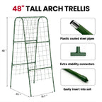 Cucumber Trellis for Raised Bed, Garden Trellis for Climbing Plants Outdoor, Metal Arch Trellis U-Shape Vegetables Support for Tomotoes Grape Vines Beans Peas (Green, 15.7" L x 24" W x 48" H)