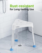 Space-Saving Triangular Shower Chair for Inside Shower, FSA/HSA Eligible 400 lbs Adjustable Shower Stool for Elderly and Disabled, Non-Slip Bathtub Chair with Stable-Bracing, Tool-Free Assembly, White