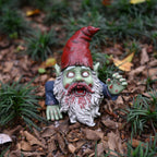 FICITI G150028 Zombie Gnome Garden Statue Sculpture, Scary Gnome, Halloween Decoration