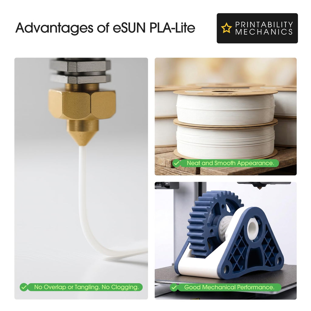 eSUN PLA Filament 1.75mm, High Toughness 3D Printer Filament Upgraded PLA Filament, Dimensional Accuracy +/- 0.03mm, 1KG Cardboard Spool (2.2 LBS) 3D Printing Filament for 3D Printers, White