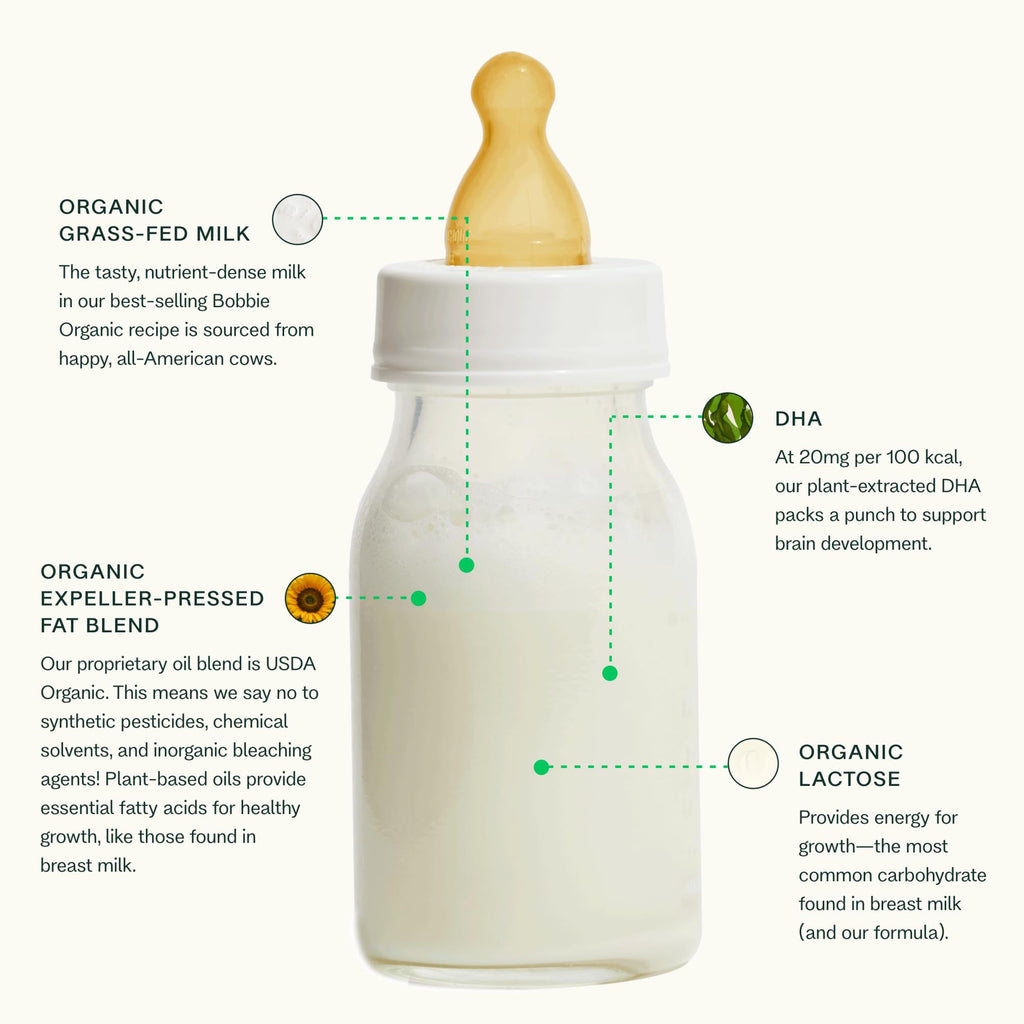 Bobbie Organic Baby Formula, Milk Based Powder with Iron, DHA and Vitamin D, Modeled After Breast Milk, Organic Baby Formula for Newborn to 12 Months Old Infant, 14.1 oz, 1 Pack