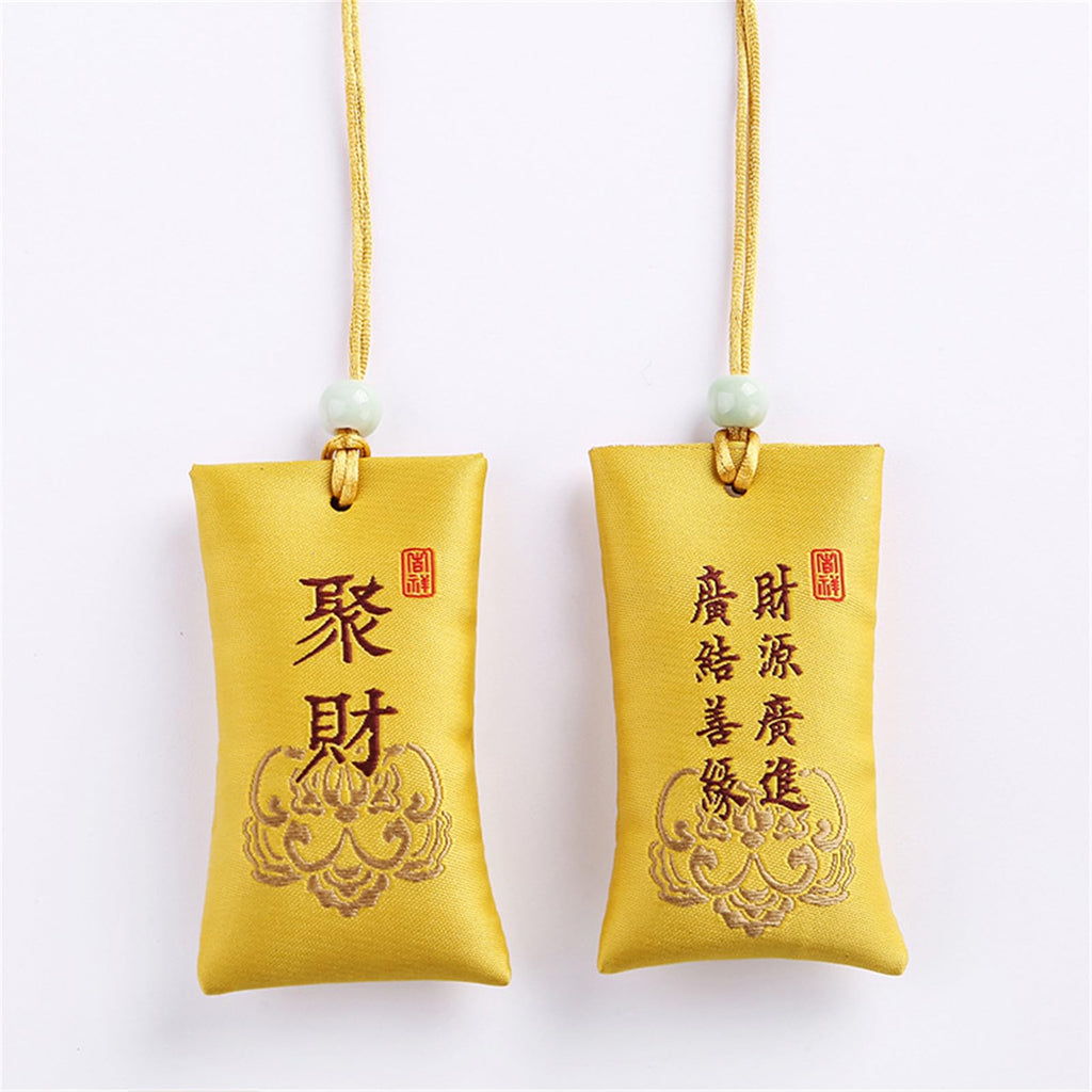 Spiritual Salt with Sachet - Spiritual Salt Pouch, Spiritual Salt for Money, Buddhist Spiritual Salt Pouch Necklac, Spiritual Salt Pouch from China, Classical Chinese Talisman (Gather Wealth)