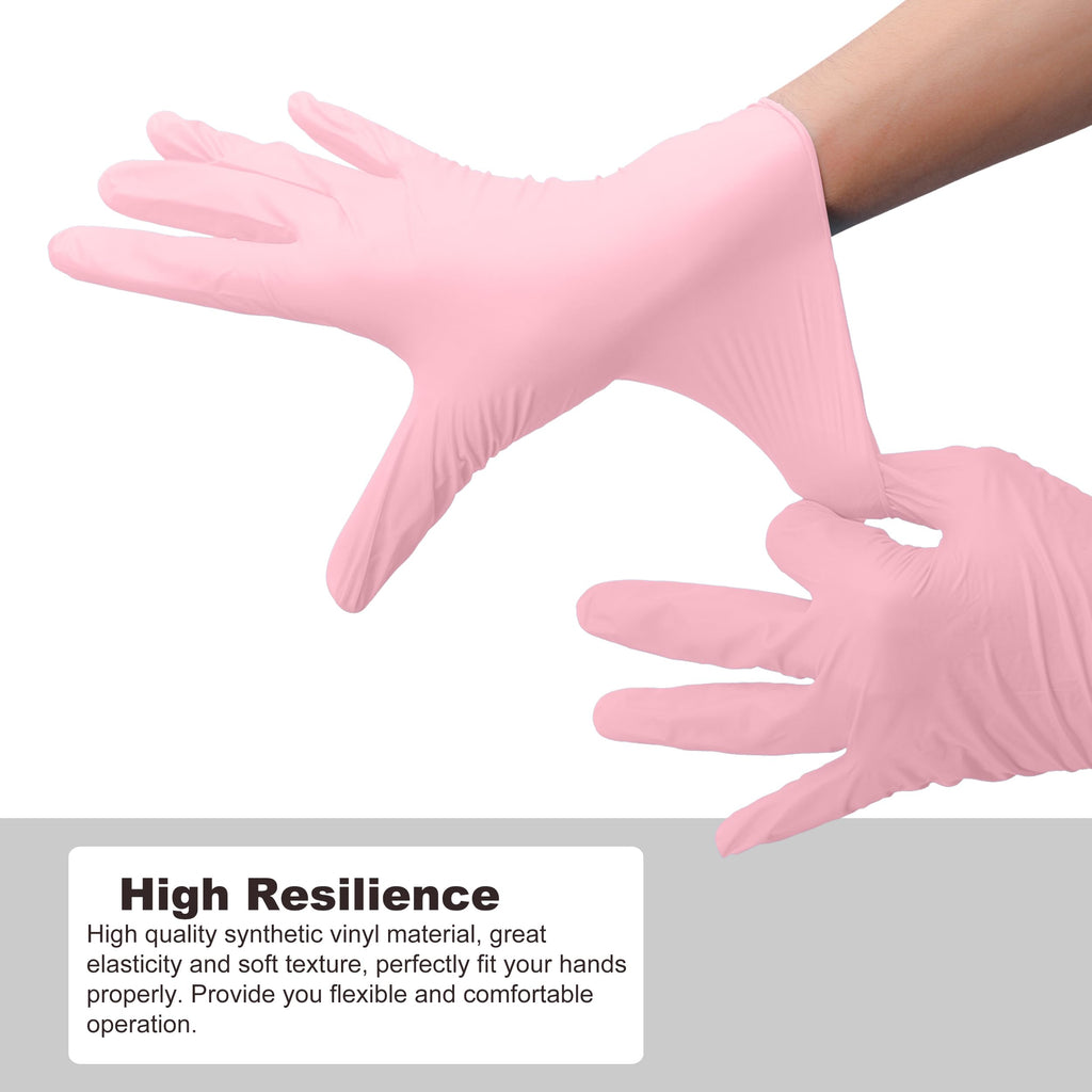 COYACOOL Disposable Gloves Medium, Nitrile and Vinyl Blend Material Gloves, Latex Free, 4 Mil 1000 Pc Food Grade Glove for Cleaning, Food Prep, Hair Dye, Tattoo, Pink