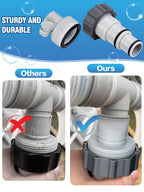 PAMASE Pool Hose Adapter A & B - Conversion Connector for 1.5"&1.25" Hoses with Clamps Gaskets, Replacement Parts fits Intex Filter Pumps, Saltwater System, Above Ground Swimming Pool (4Pack)