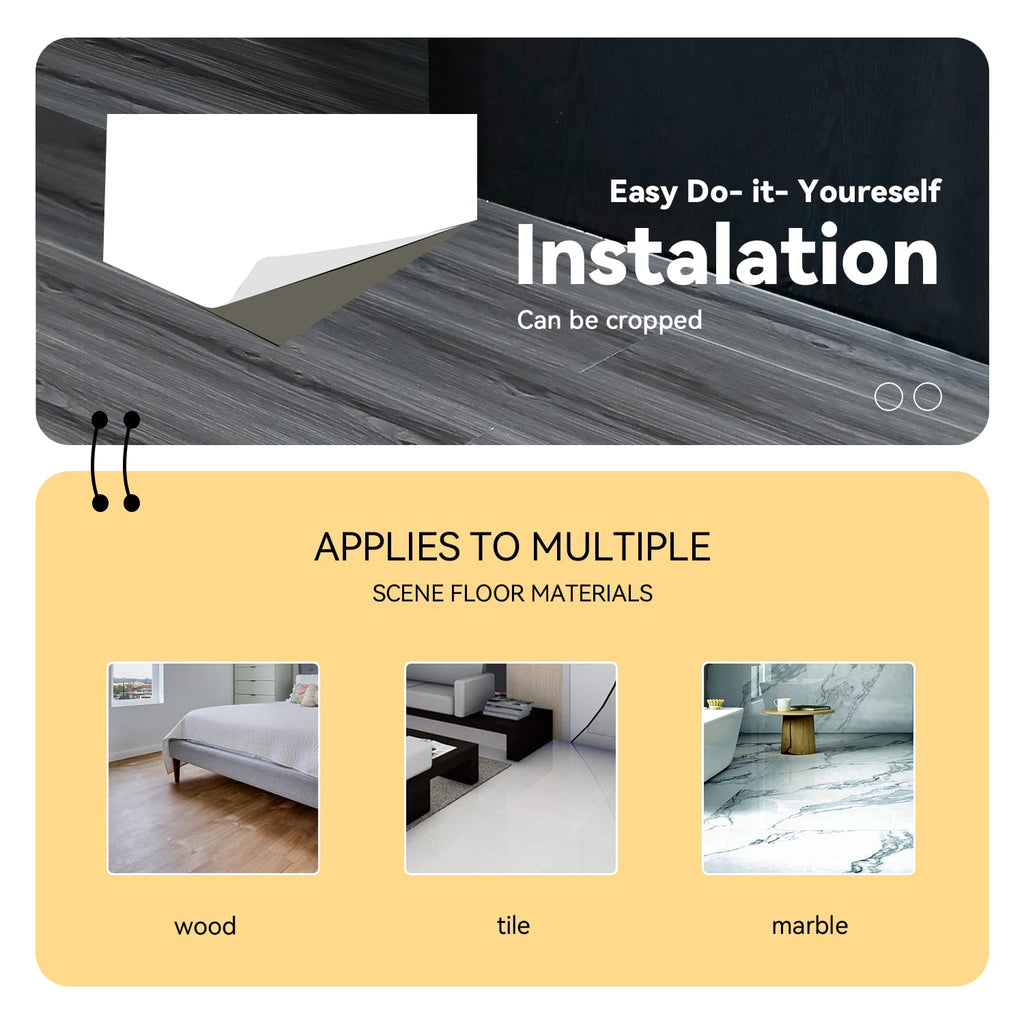 auxua Wood Grain Peel and Stick Floor Tiles – 11.8” Width, Full Roll Length of 590" – Versatile Design for Any Space, Light Color Self Adhesive Vinyl Flooring, Waterproof and Non-Slip Features