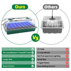 BlumWay Seed Starter Tray with Grow Light, Humidity Dome, 2 Pack 80 Cells