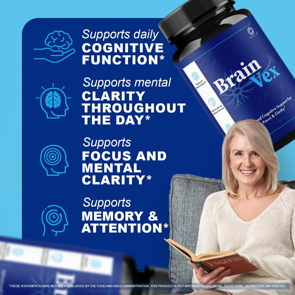 (2 Pack) Brain Vex Capsules - BrainVex Pills with All Natural Ingredients, Advanced BrainVex Capsules Overall Health and Wellness Vitamin Supplement Formula for Max Strength, 120 Capsules for 2 Months