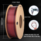 dikale Silk 3D Printing Filament PLA+ Multicolor 8 Packs- 4 Dual Colors Spools & 4 Tricolor Spools - 1.75mm 3D Printing PLA Pro 250g x 8 Bundles