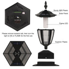 Dynaming Solar Flame Post Lights Outdoor, Solar Powered Lamps Fence Post Cap Lights, Flickering Flame LED Lantern Decorative Waterproof for Garden Deck Patio, Fit 4x4, 5x5 or 6x6 Wooden Posts, 2 Pack