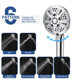 6-Mode High Pressure Handheld Shower Head with Filter, HOPOPRO High Flow Filtered Handheld Showerhead, Water Softener Filters for Hard Water - Removes Chlorine - Improves Skin Hair Condition