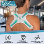 Upper Back Posture and Neck Hump Corrector - for Women and Men - Support Brace and Straightener for Pain Relief - Rounded Shoulder and Buffalo Hunchback Alignment - Discreet Under Clothes - White