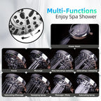 BESAQUO Shower Head,10 Functions High Pressure shower head with handheld, Built-in Pause Mode & Power Wash, Non-Clogging Nozzles High Flow Hand Held Shower Head, Leakproof 6ft Hose&Adjustable Bracket