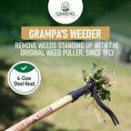 Grampa's Weeder Original Stand Up Weed Puller Tool with Bamboo Long Handle