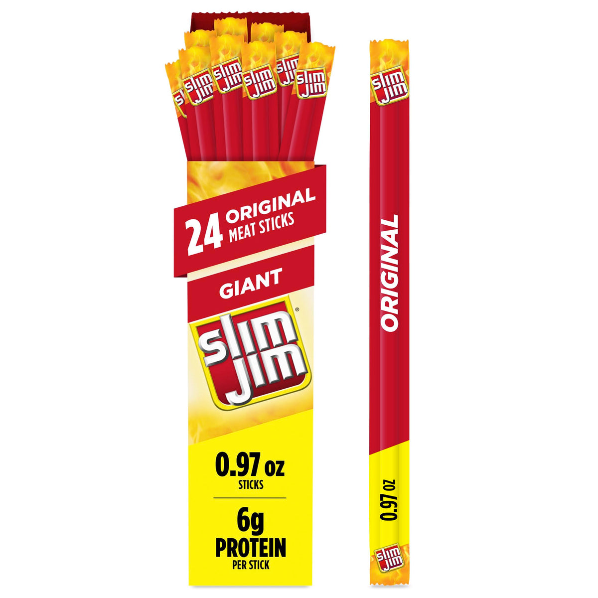 Slim Jim Giant Smoked Jerky Sticks, Original Flavor, 0.97 oz., 24-ct
