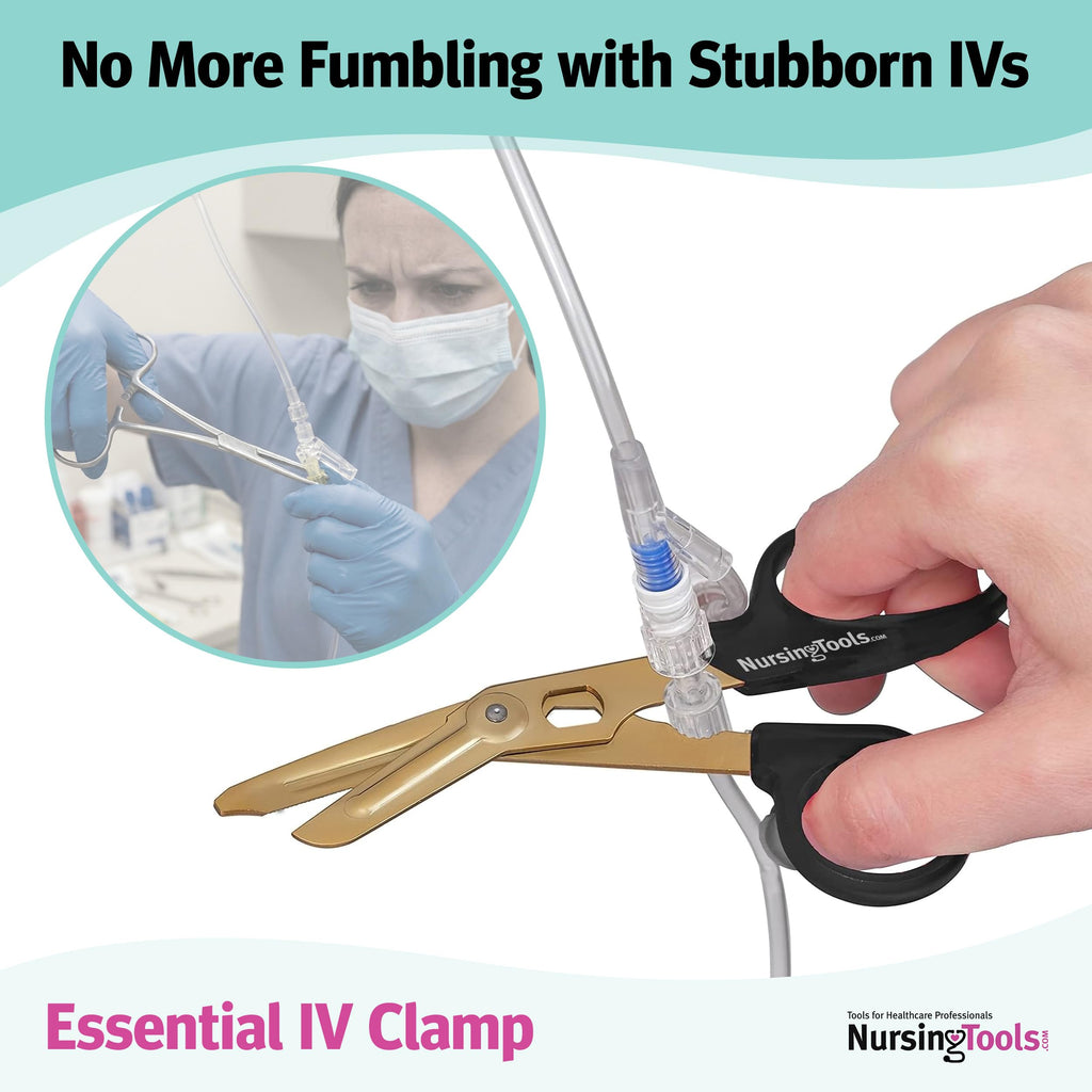 Nursing Tools Hummingbird 4 in 1 Medical Scissors - Compact Pocket Size Trauma Shears for Nurses, Students, Respiratory Therapists, Veterinarians, and Medical Professionals (Black + Black)