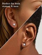 Mossanite stud earrings GRA 925 sterling silver(5mmSilver)