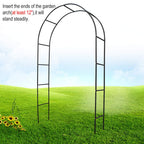 Metal Garden Arbor Wedding Arch 76.8 Inch H x 90.5 Inch W \94.5 Inch H x 55 Inch W Assemble Freely 2 Sizes for Various Climbing Plant Roses Vines Bridal Party Decoration Pergola Arbor (Black)