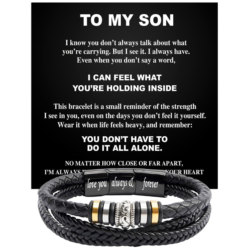 Larvincy To My Son Bracelet From Mom Dad, Wedding Birthday Graduation Gifts