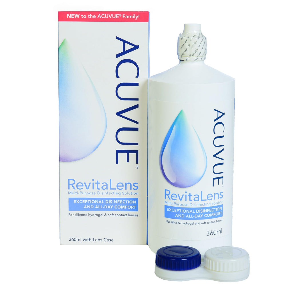 Contact Lens Solution Acuuvueee – Clear Care Alternative – Multi-Purpose Lens Cleaner – Eye Solution for Soft & Hard Contact Lenses – 360 ml with Free Lens Case - Pack of 2