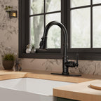 FORIOUS Vintage Kitchen Faucets with Pull Down Sprayer, Oil Rubbed Bronze