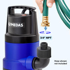 MEDAS 1HP 3434 GPH Sump Pump Submersible Clean/Dirty Water Pump Portable Utility Pump with 16.4ft Cord for Swimming Pool Garden Basement Tub Pond Draining