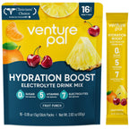 Venture Pal Sugar Free Electrolyte Powder Packets - Liquid Daily IV Hydration Packets for Rapid Rehydration | 7 Electrolytes & 5 Vitamins | Keto Friendly | Non-GMO | Vegan | Fast Dissolve | 16 Sticks