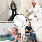 Shower Grab Bar, 2 Pack 12 Inch White Bathroom Grab Bar, 1.25" Diameter 304 Stainless Steel Anti-Slip Grab Bars for Bathtubs and Showers, Handicap Shower Grab Bar for Seniors Elderly