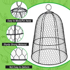 6 Pack Garden Chicken Wire Cloche,19" x 14" Large Plant Protector Cover for Keeping Squirrels,Rabbits,Bunny Chickens Bird Small Animals Out Garden Decoration Wire Plants Dome Metal Cloches-Black