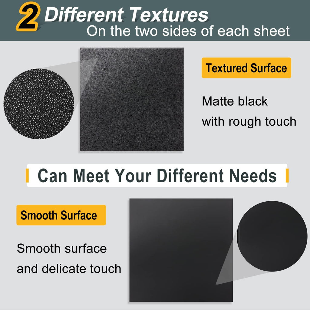Plastic Sheet 12" x 36" x 0.06", Black PVC Board Flexible Moldable Impact Strength and High Tensile 1/16" Thick (1.5mm) for Crafts Materials Home Decor and Handicrafts, Abs Plastic Sheets 6 Pack