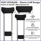 SPRING SEAON Underarm Crutch Pads, Velvet Padded Crutches Covers Non Slip Padding Cushion Crutch Accessories （black）