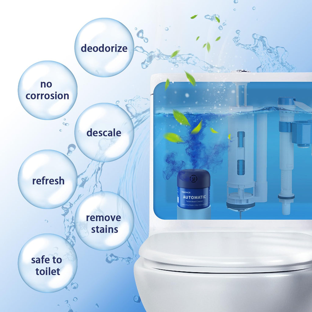 Toilet Bowl Cleaner, Automatic Long Lasting Continuous Toilet Bowl Cleaners, Bathroom Cleaner Prevent Stain Build Up Deep Clean,3 Bottles Septic Safe Toilet Bowl Tablets in Bottle Eucalyptus Scent