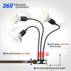 Barrina Orbgrow OG11A3 Clip On Grow Light for Indoor Plants, 4000K 33W