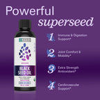 Zhou Organic Black Seed Oil - Black Cumin Seed Oil Cold Pressed, Nigella Sativa, Pure Unrefined Blackseed Liquid, Premium Supplement for Health with Thymoquinone, Omega 3 6 9 - 8 Fl Oz (Pack of 1)