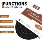 Yotache Open Cell Foam Air Conditioner Weather-Strip Seal Tape 2"x1", Thick Adhesive with High Resilience Foam Cushion Strip, 6.5 Feet Long