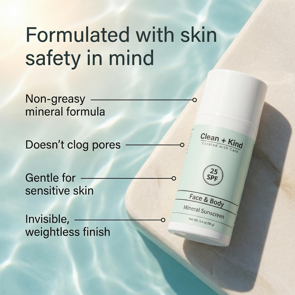 Tallow Sunscreen SPF 25 with Non-Nano Zinc Oxide – Natural Mineral, Reef-Safe & Non-Toxic Sunblock for Face & Body – Non-Greasy, Moisturizing Protection for Sensitive Skin (3.4 oz)
