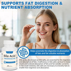 Florvyn Conjugated Bile Acid Supplement 1000mg – Supports Fat Digestion & Absorption of Fats & Fat-Soluble Nutrients, Gut Comfort & Nutrient Utilization, 60 Capsules, 30 Day Supply