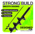2pk Auger Drill Bit for Planting with Gloves (1.6 x 16 Inch & 3.5 x 16 Inch Set) - Heavy Duty Garden Spiral and Bulb Planter Tool for Digging Holes - Compatible with 3/8 Inch Hex Drive
