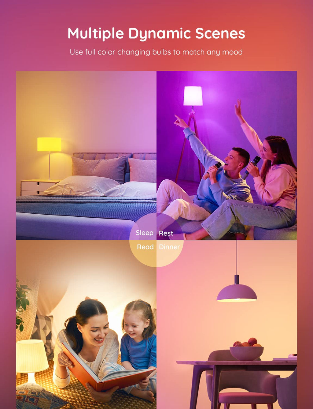 Govee LED Smart Light Bulbs, 1000LM Color Changing Light Bulb, Wi-Fi & Bluetooth Light Bulbs, Work with Alexa and Google Assistant, Dimmable RGBWW A19 75W Equivalent Smart Bulbs, 1 Pack