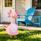 Teeanzo Pink Axolotl Porch Goose Outfits for Outdoor Yard Decor
