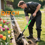 HIGHLIGHT Drain Spade Shovel 45Inch Green Fiberglass D Grip Trench Digging