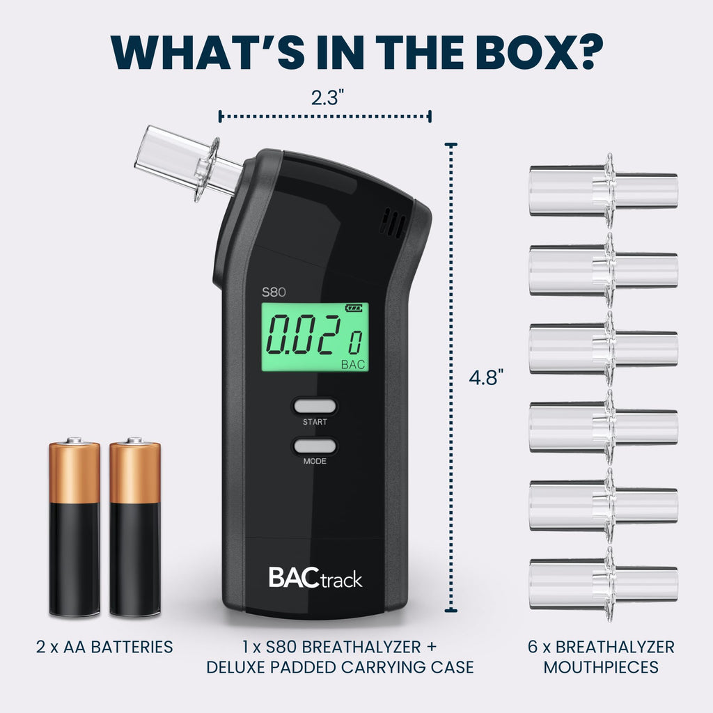 BACtrack S80 Breathalyser | Professional-Grade Accuracy | DOT & NHTSA Approved | FDA 510(k) Cleared | Portable Breath Alcohol Tester for Personal & Professional Use