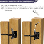 GoldOrcle Anti Sag Gate Kit Heavy Duty No Sag Kit Gate Corner Brace Bracket for Wooden Gate Fence with a Self-Locking Gate Latch (No Sag Kit A - 2Set)