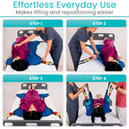 Vive Patient Lift Sling - Full Body Mesh Transfer Sling for Showering & Home Use - Hoyer Lift Pad for Elderly, Disabled, Bariatric - Patient Transfer Assist Device Blanket for Bed Positioning, Lifting