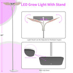 KINGPLUS 48W Grow Light for Indoor Plants with Stand, Tri-Head Plant Light