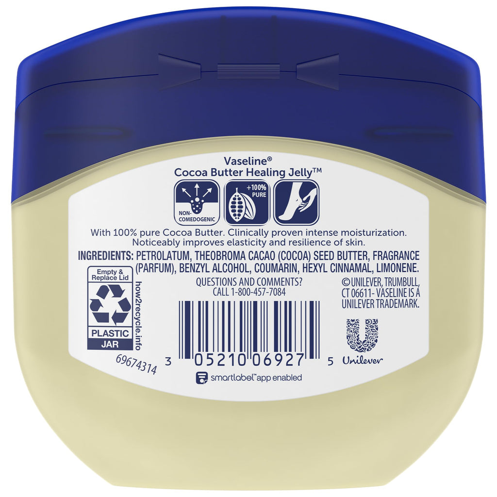 Vaseline Blueseal Rich Conditioning Jelly 7.5 Oz- Cocoa Butter 3-Pack.