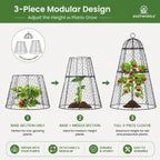 Dadywheels Easy-Snap Open Design Chicken Wire Cloche (6-Pack) - Adjustable Garden Plant Protectors from Birds & Animals for Large Plants & Flowers,14" D x 20" H