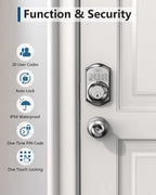 TEEHO TE001 Keyless Entry Deadbolt with Keypad for Front Door, Satin Nickel