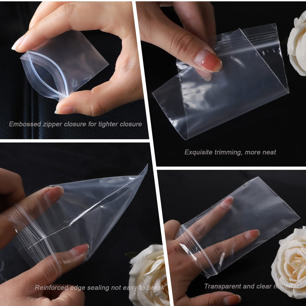 JINYONBAG Small Plastic Bags 3x3, 400pcs, Transparent for Pills, Clear Reusable Baggies for Jewelry, Coins, Candy, etc