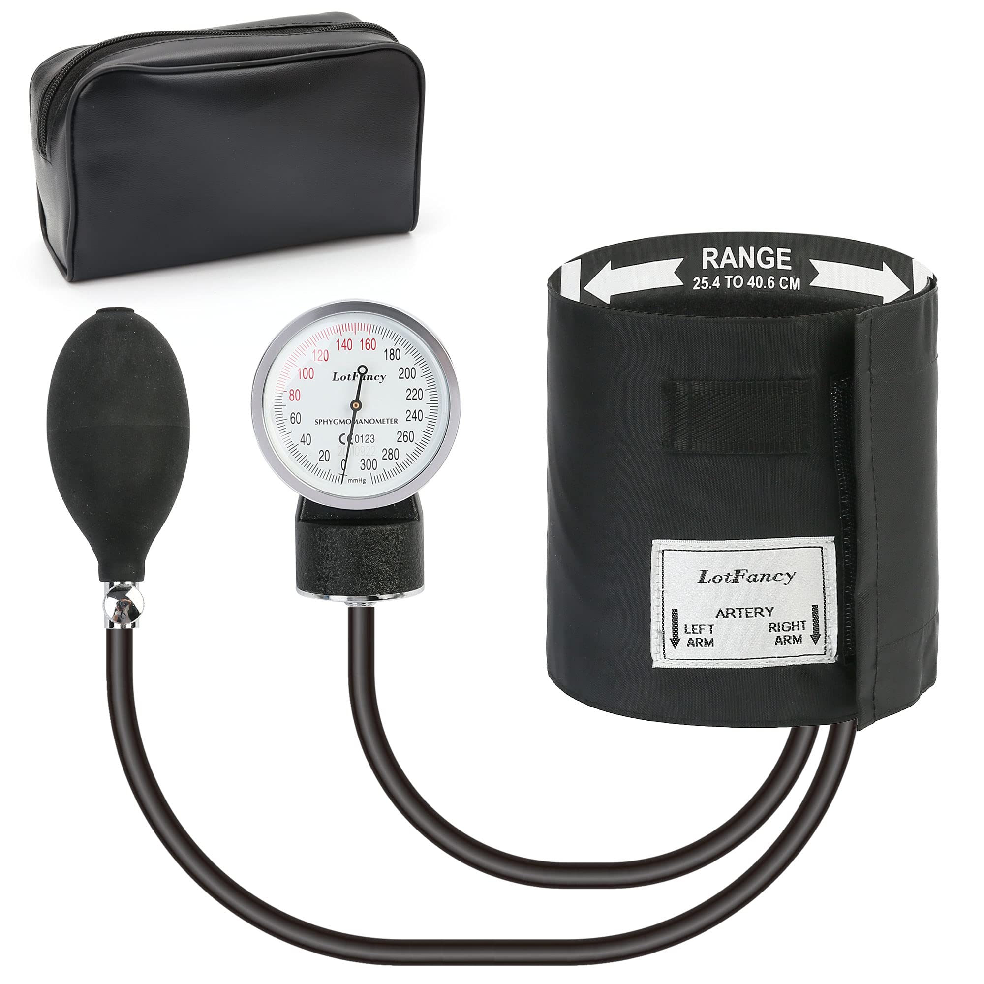 LotFancy Manual Blood Pressure Cuff Adult, Professional BP Cuff 10"-16", Standard Adult Size Sphygmomanometer with Carrying Case and Zero Calibration for Home Medical, Nursing Student, Doctor, Nurse