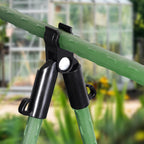 Garden Stakes 60 Pack, 16 Inch Each, DIY 3ft 4ft 5ft 6ft 7ft Sturdy Steel Plant Stakes with 50 Connectors, 30 Rotatable Clips, 10 A-Type Connecting Pipe and 164 Feet Twist Tie for Climbing Plants